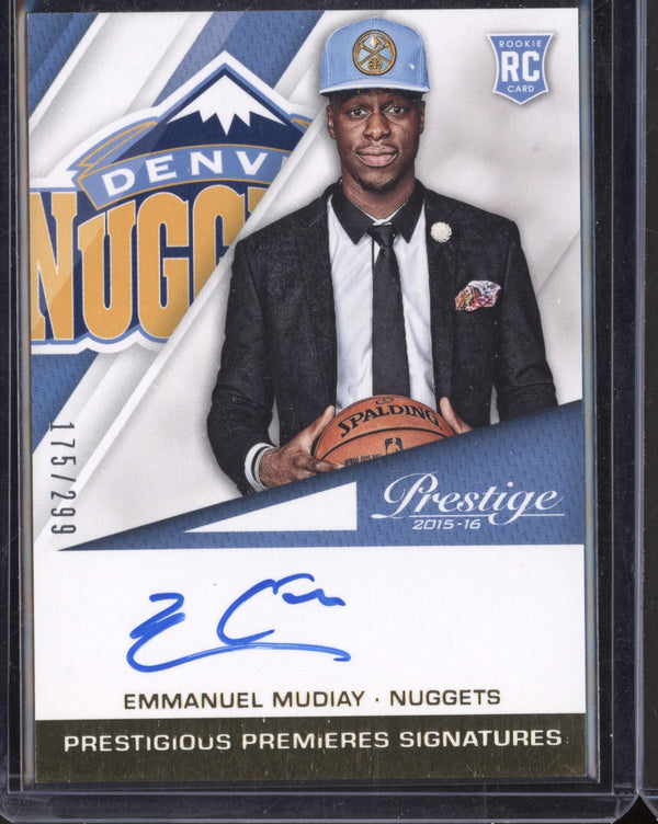 Emmanuel Mudiay 2015/16 Panini Prestige Prestigious Premieres Signatures RC 175/299