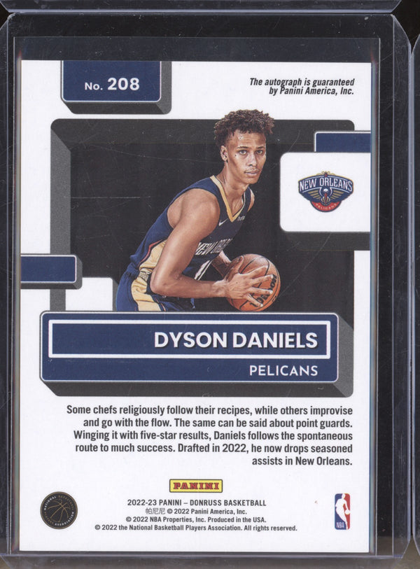 Dyson Daniels 2022-23 Panini Donruss 208 Choice Auto RC