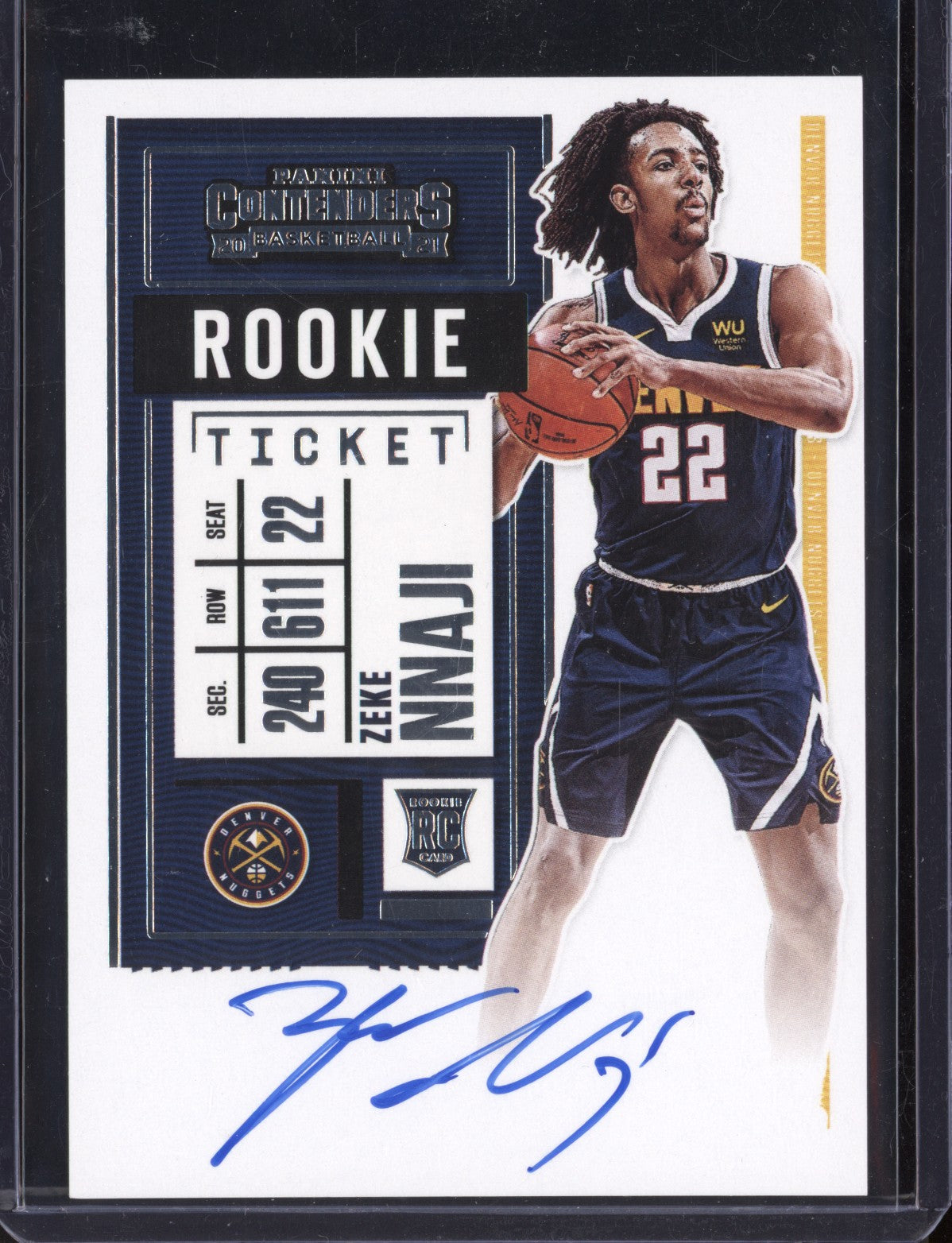 Zeke Nnaji 2020-21 Panini Contenders Rookie Ticket Auto