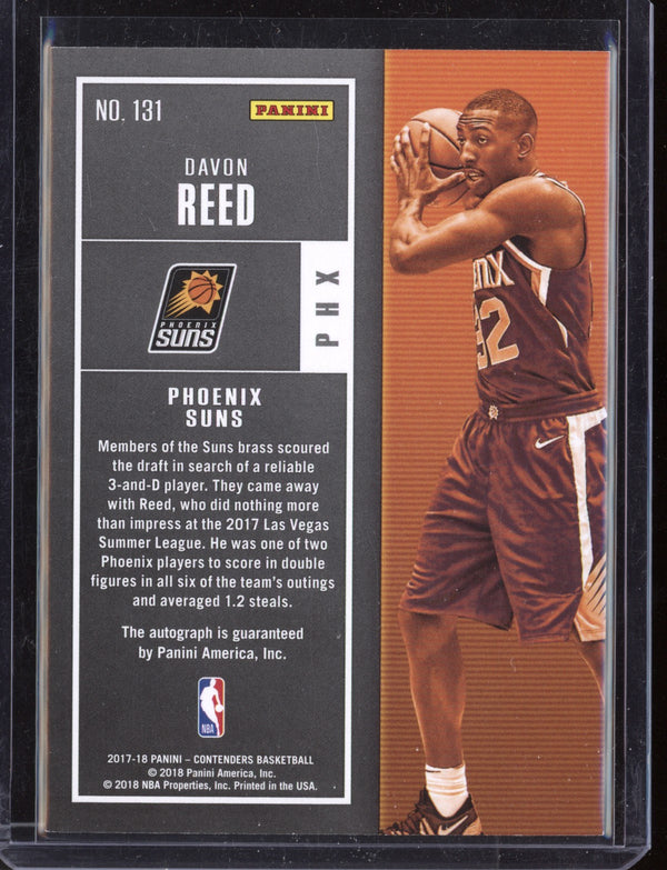 Davon Reed 2017-18 Panini Contenders The Finals Ticket Silver RC 40/49