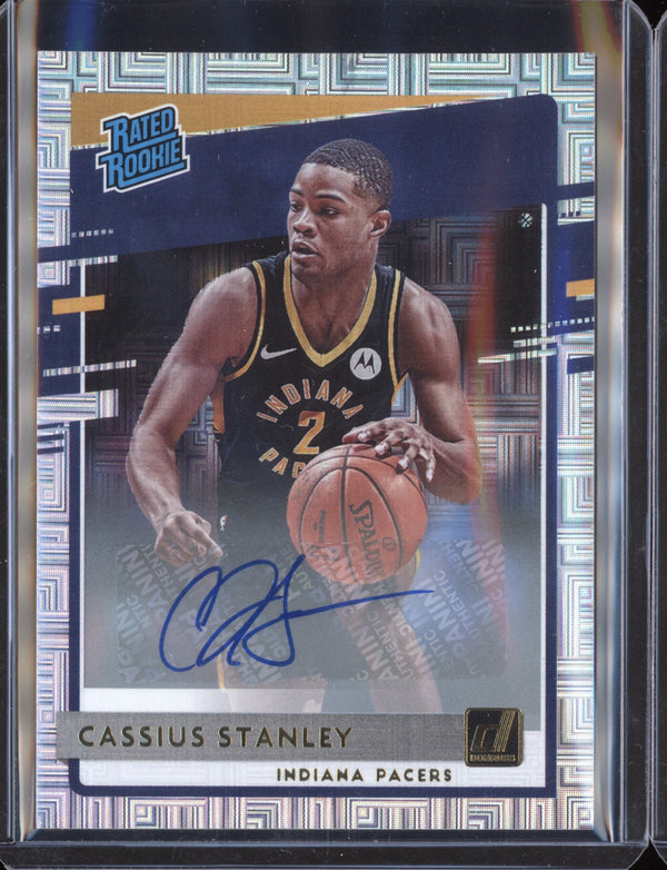 Cassius Stanley 2020/21 Panini Donruss Choice Auto RC