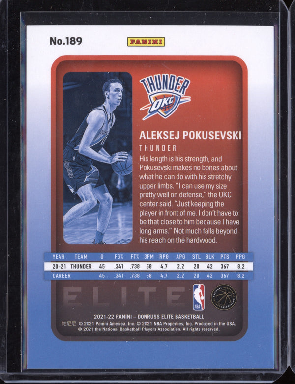 Aleksej Pokusevski 2021-22 Panini Donruss Elite Blue 54/99