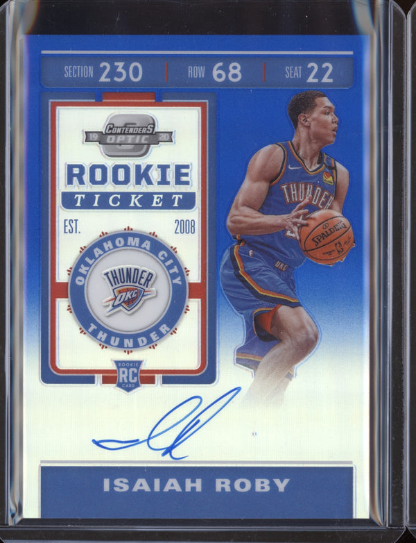 Isaiah Roby 2019-20 Panini Contenders Optic Rookie Ticket Auto Blue RC 58/99