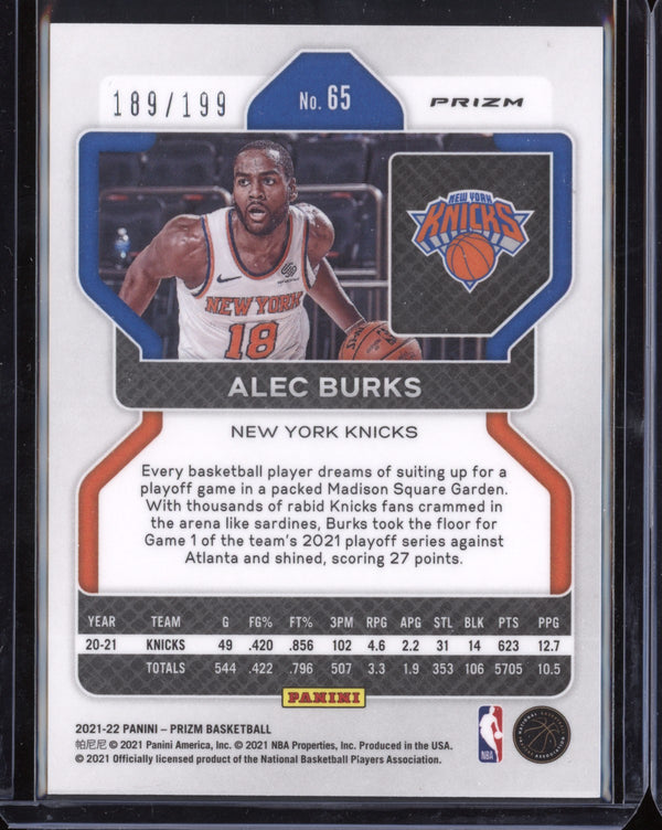 Alec Burks 2021-22 Panini Prizm Blue 189/199