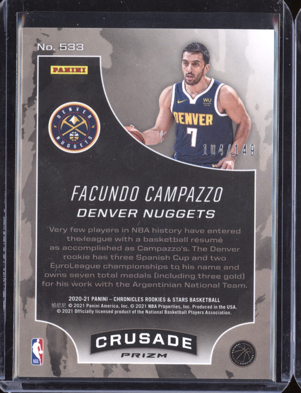 Facundo Campazzo 2020/21 Panini Chronicles Crusade Red RC 104/149