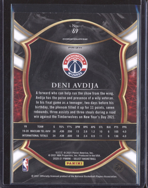 Deni Avdija 2020-21 Panini Select 69 Concourse Silver RC