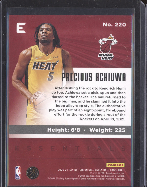 Precious Achiuwa 2020-21 Panini Chronicles 220 Red Essentials RC 21/149