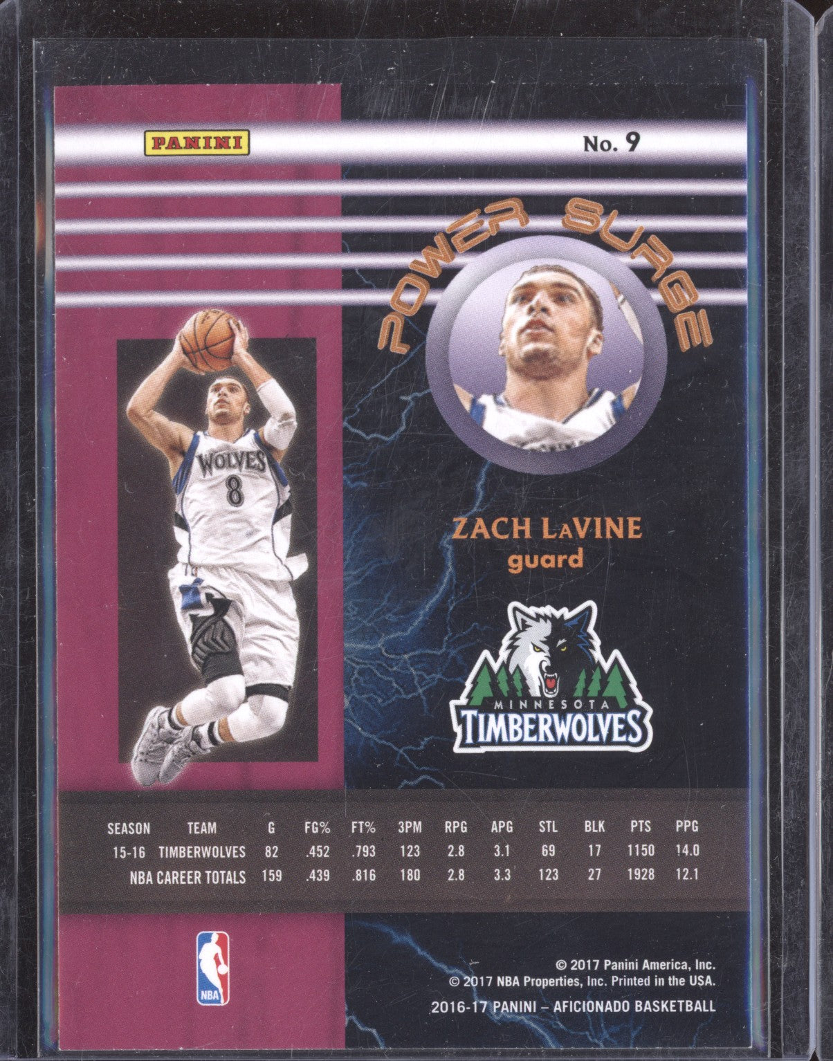 Zach Lavine 2016-17 Panini Aficionado 9 Power Surge