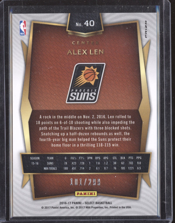 Alex Len 2016-17 Panini Select 40 Concourse Blue 101/299