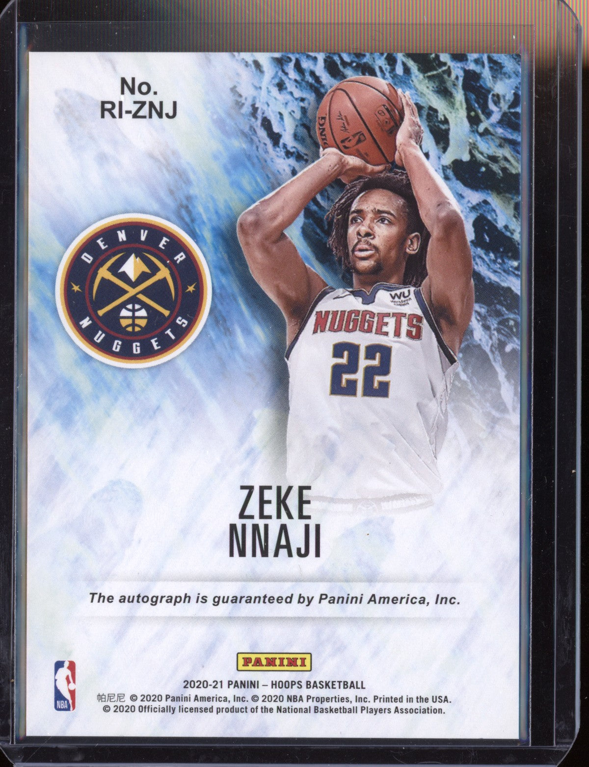 Zeke Nnaji 2020-21 Panini Hoops Rookie Ink RC