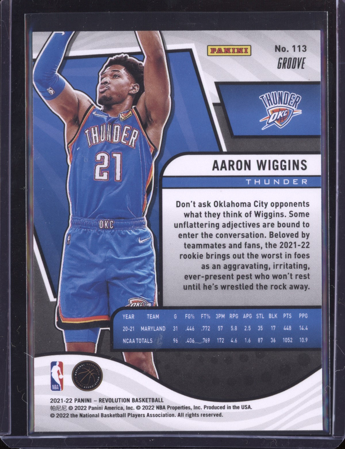 Aaron Wiggins 2021-22 Panini Revolution Groove RC