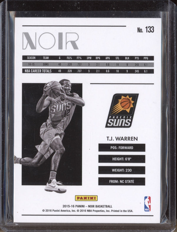 T.J. Warren 2015-16 Panini Noir 133 Color 28/99