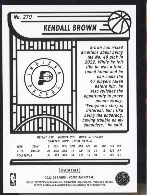 Kendall Brown 2022-23 Panini Hoops 279 RC