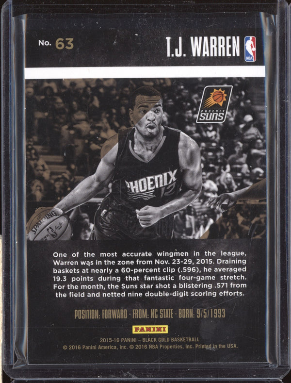 T.J. Warren 2015-16 Panini Black Gold 63 Bronze