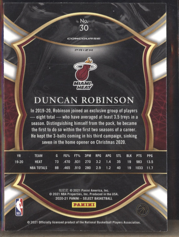 Duncan Robinson 2020-21 Panini Select 30 Concourse Silver