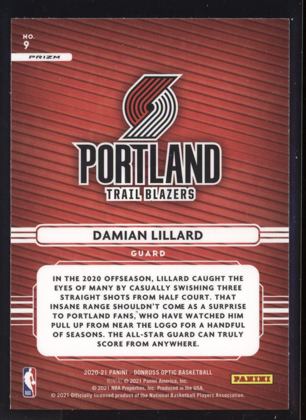 Damian Lillard  2020/21 Panini Optic Elite Dominators Holo