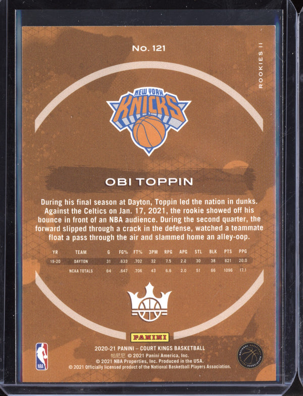 Obi Toppin 2020-21 Panini Court Kings Level II RC