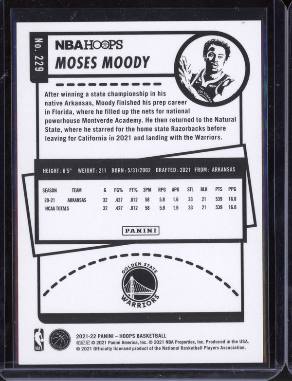 Moses Moody 2021-22 Panini Hoops RC