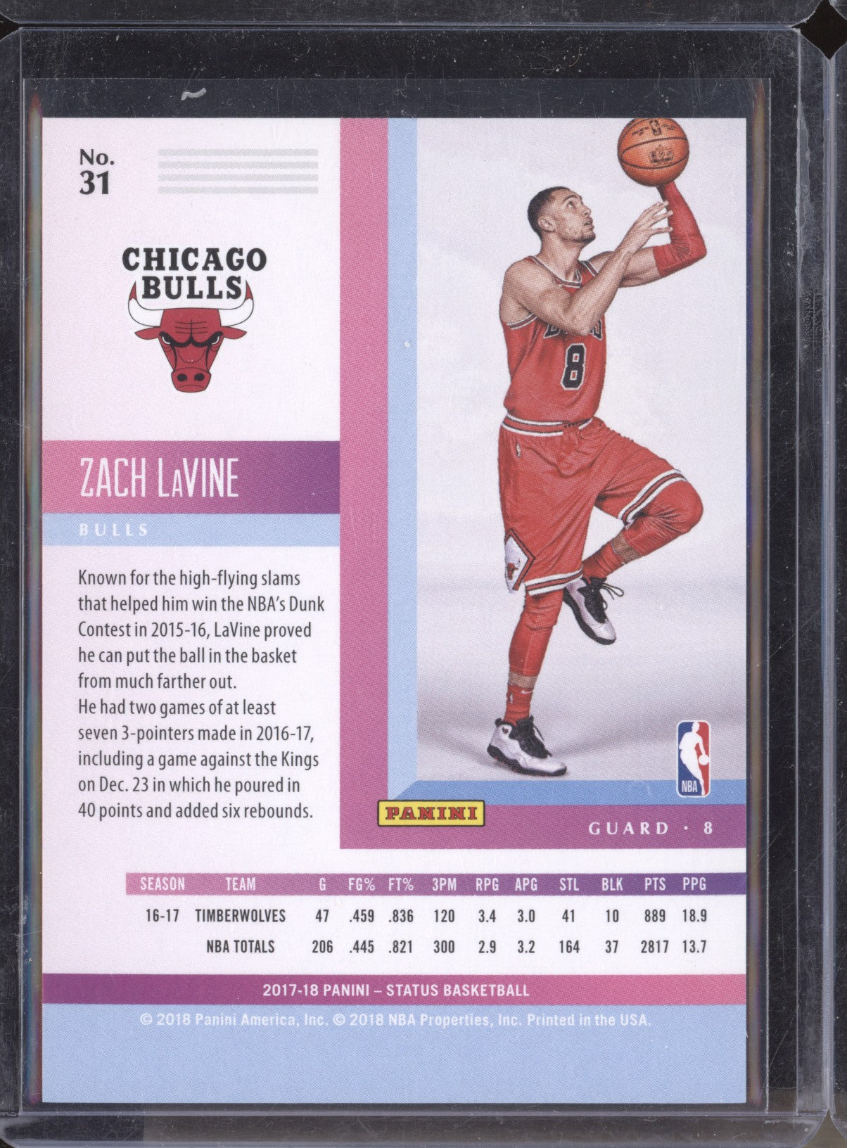 Zach Lavine 2017-18 Panini Status 31 Green 53/75