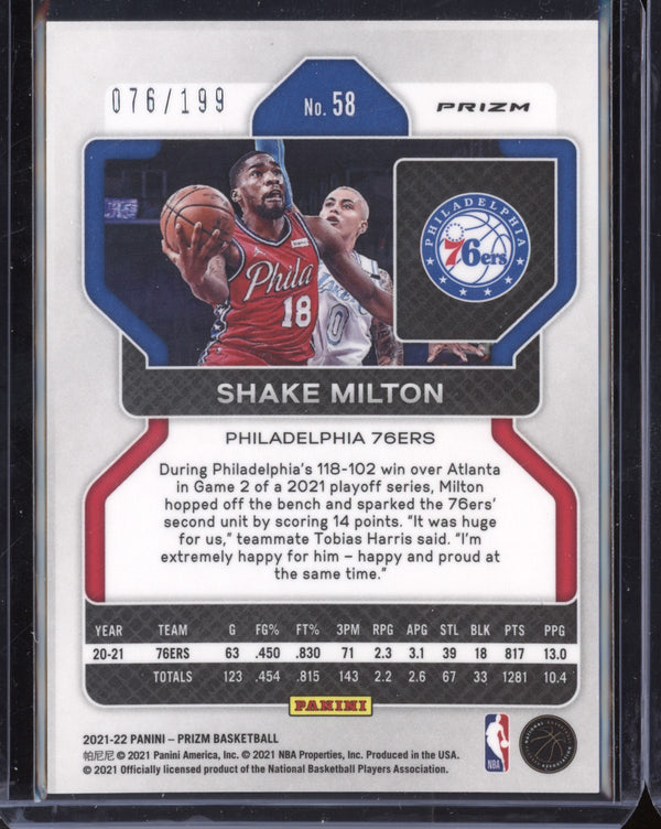 Shake Milton 2021-22 Panini Prizm Blue 76/199