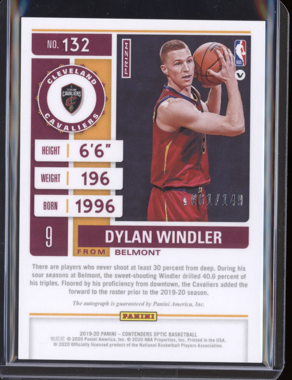 Dylan Windler 2019-20 Panini Contenders Optic Ticket Auto Red Variation RC61/149