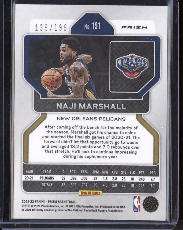 Naji Marshall 2021-22 Panini Prizm Blue 138/199