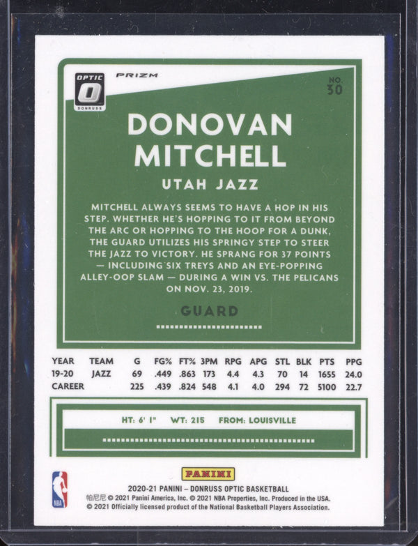 Donovan Mitchell 2020-21 Panini Donruss Optic Silver