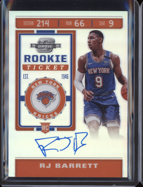 RJ Barrett 2019-20 Panini Contenders Optic Rookie Ticket Auto Variation RC