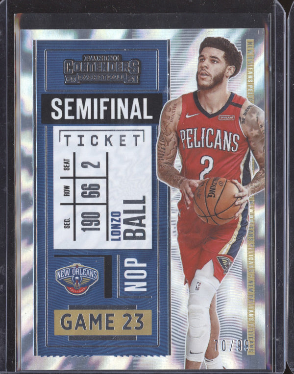 Lonzo Ball 2020-21 Panini Contenders 32 Semifinal Ticket 70/99