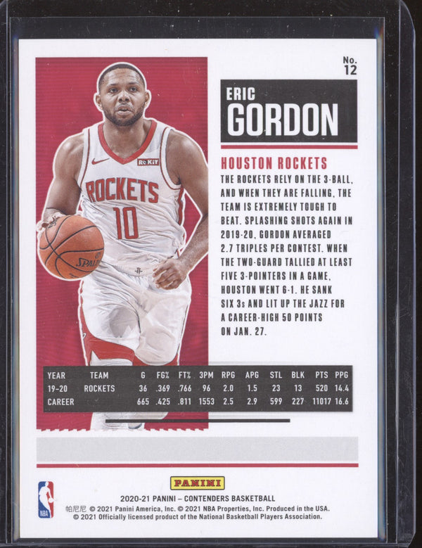 Eric Gordon 2020-21 Panini Contenders 12 First Round Ticket 56/149