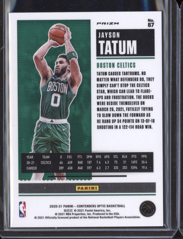 Jayson Tatum 2020-21 Panini Contenders Optic Red