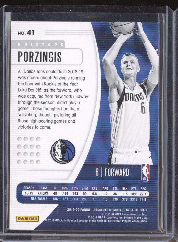 Kristaps Porizingis 2019-20 Panini Absolute 41 Red 149/199