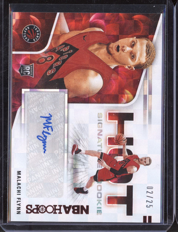 Malachi Flynn 2020-21 Panini Hoops Hot Signatures Rookie Red RC 2/25