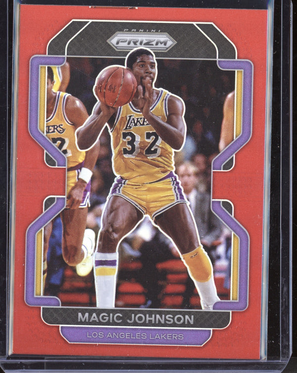 Magic Johnson 2021-22 Panini Prizm Red 206/299