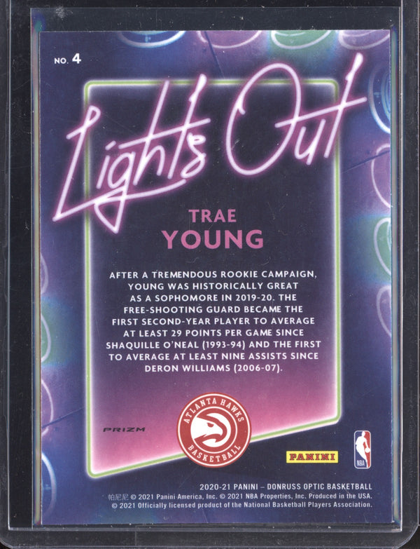 Trae Young 2020-21 Panini Donruss Optic Lights Out Silver