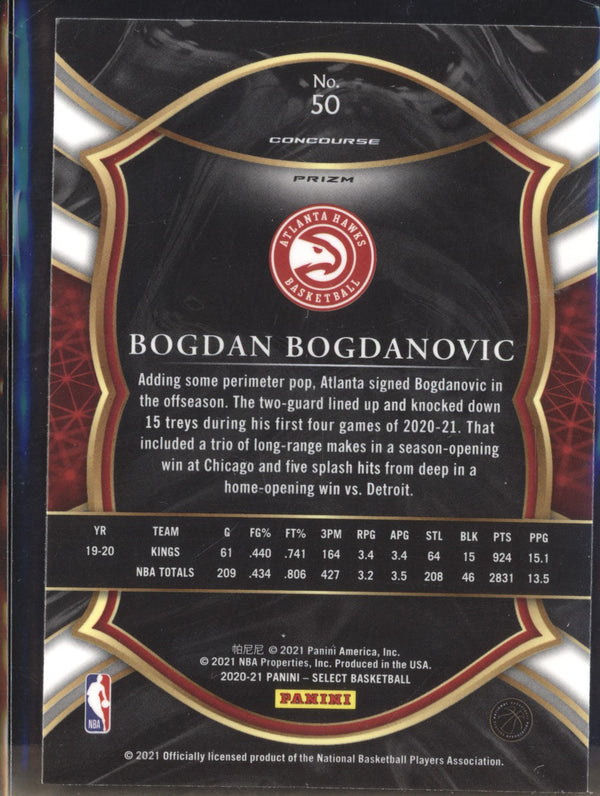 Bogdan Bogdanovic 2020-21 Panini Select 50 Concourse Silver