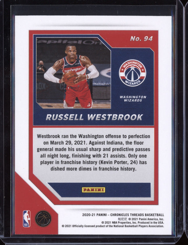 Russell Westbrook 2020-21 Panini Chronicles Threads