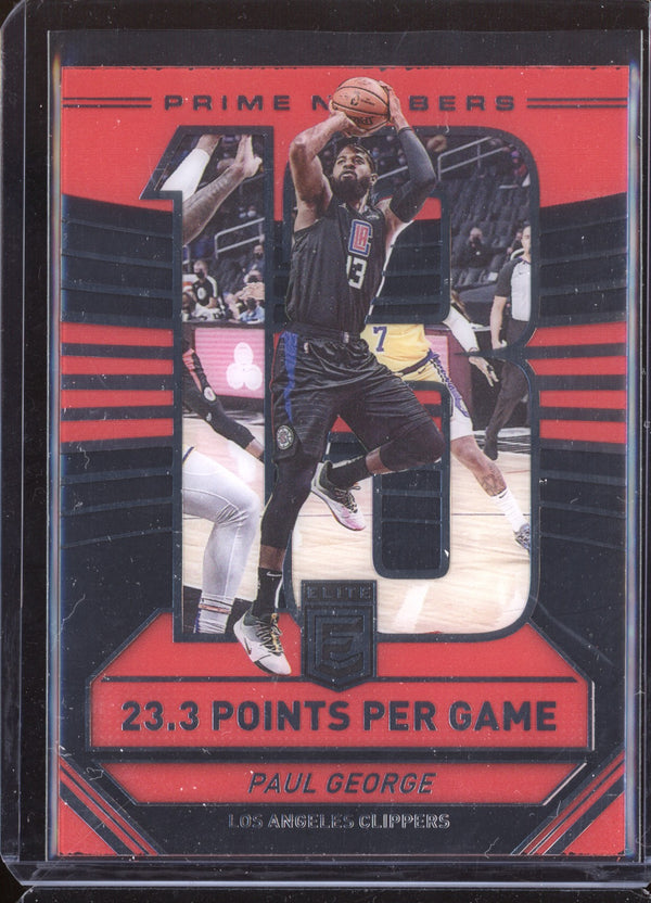 Paul George 2021/22 Panini Donruss Elite Prime Numbers