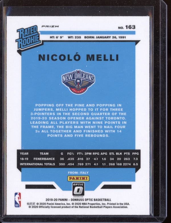 Nicoló Melli 2019-20 Panini Optic Purple Holo  RC