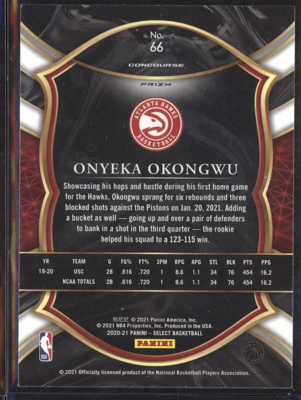 Onyeka Okongwu 2020-21 Panini Select 66 Concourse Silver RC