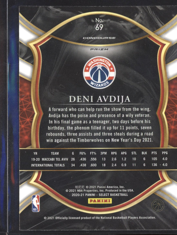 Deni Avdija 2020-21 Panini Select 69 Concourse Silver RC