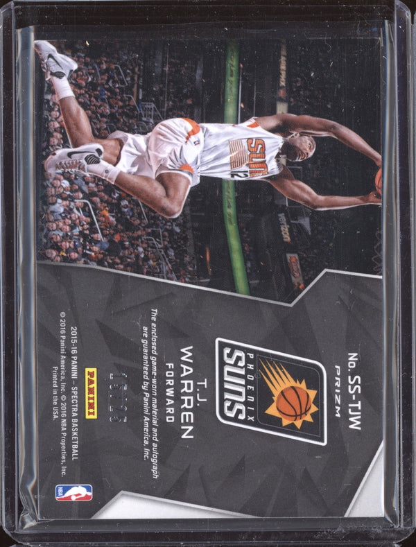 T.J. Warren 2015-16 Panini Spectra Spectacular Swatch Signatures Orange 15/25