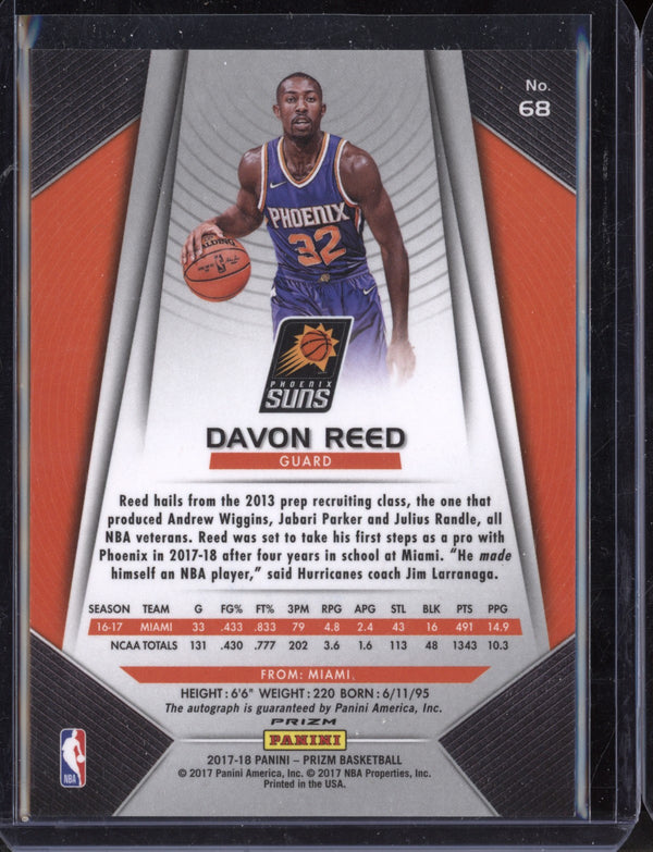 Davon Reed 2017-18 Panini Prizm Silver Auto RC