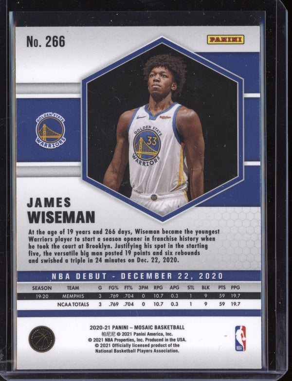 James Wiseman 2020-21 Panini Mosaic NBA Debut Mosaic RC