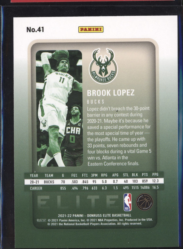 Brook Lopez 2021-22 Panini Donruss Elite Orange