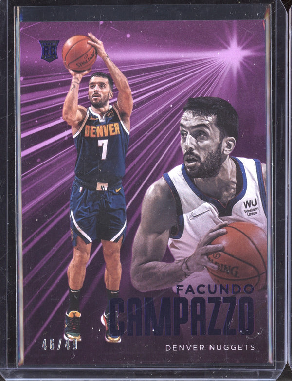 Facundo Campazzo 2020/21 Panini Chronicles Essentials Purple RC 46/49