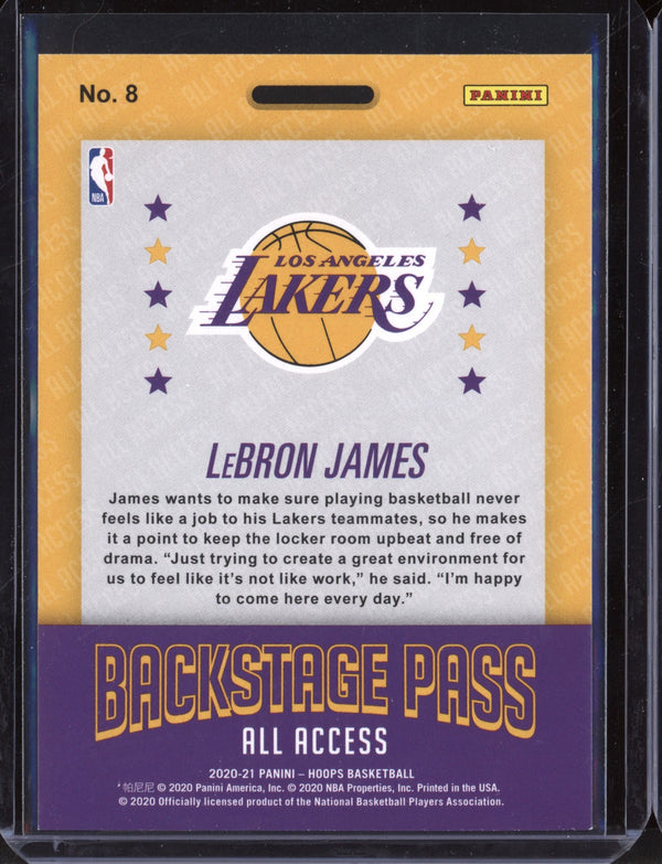 LeBron James 2020-21 Panini Hoops Backstage Pass