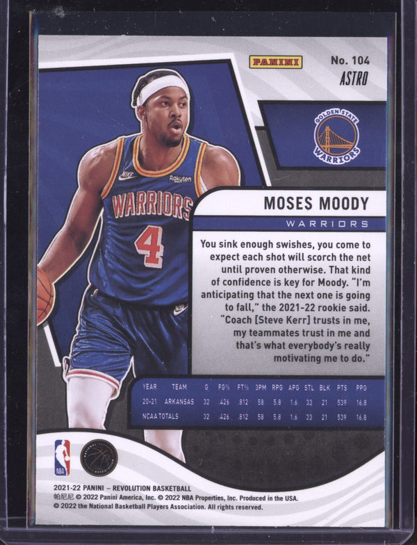 Moses Moody 2021-22 Panini Revolution Astro RC