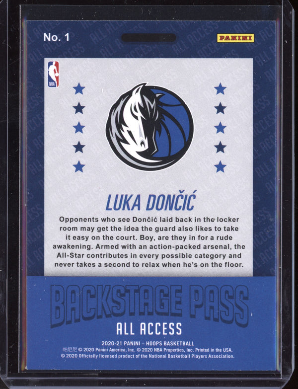 Luka Doncic 2020-21 Panini Hoops Backstage Pass