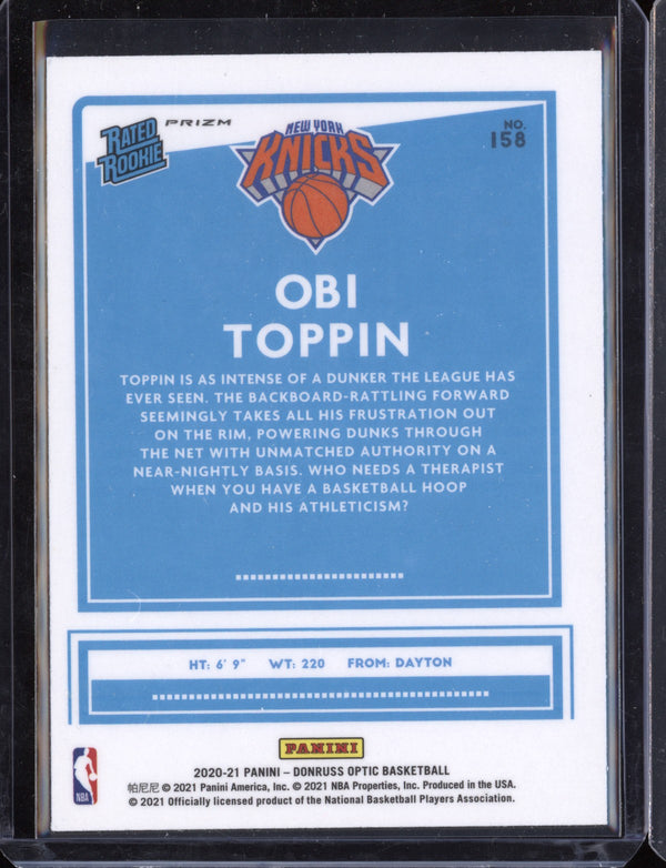 Obi Toppin 2020-21 Panini Donruss Optic Fast Break RC